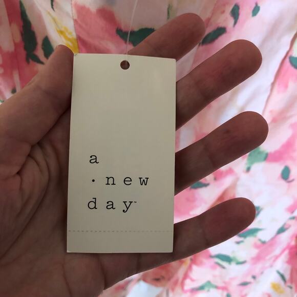 A New Day NWT Women's Corset Woven Mini A-Line Dress Pink Floral Size 16 - Picture 7 of 11